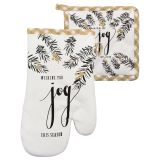 PRIJEMALKA SIRETESSILE 17X17 CM IN ROKAVICA 18X30CM ČRN/RDEČ/BEL