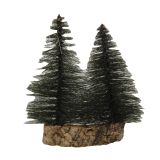 DEKORACIJA EUROMARCHI 2 JELKI 20 CM ZELENI