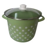 LONEC EMO 24 CM 8 L POLKA ZELEN S STEKLENIM POKROVOM