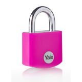 CILINDRIČNA OBEŠANKA 32 MM, ALU-ROZA, YALE STANDARD S3 KLJUČI, V SKLADU Z EN 12320:2012 - VARNOSTNI RAZRED 1