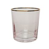 KOZAREC ZA VODO/SOK DECORIS 378 ML, ROZA BARVE Z ZLATIM ROBOM