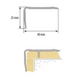 STOPNIŠČNI ALU PROFIL CEZAR 40X25MM 2.5M ZLAT