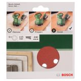 SAMOPRITRILNI BRUSNI DISK BOSCH 5-DELNI SET C430 RDEČ 115MM K240 8 LUKENJ