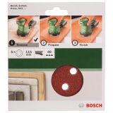 SAMOPRITRILNI BRUSNI DISK BOSCH 5-DELNI SET C430 RDEČ 115MM K40 8 LUKENJ ZA LES