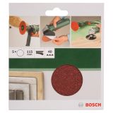 SAMOPRITRILNI BRUSNI DISK BOSCH 5-DELNI SET C430 RDEČ 115MM K40 BREZ LUKENJ