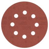 SAMOPRITRILNI BRUSNI DISK BOSCH 5-DELNI SET C430 RDEČ 125MM K240 8 LUKENJ