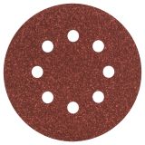 SAMOPRITRILNI BRUSNI DISK BOSCH 5-DELNI SET C430 RDEČ 125MM K60 8 LUKENJ