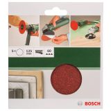 SAMOPRITRILNI BRUSNI DISK BOSCH 5-DELNI SET C430 RDEČ 125MM K60 BREZ LUKENJ