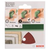 DELTA/VEČNAM BRUSNI LIST BOSCH 5-DELNI SET C430 RDEČ 93 MM K80 6 LUKENJ