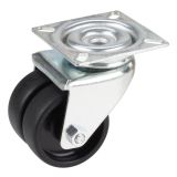 KOLO Z GIBLJIVO VILICO DÖRNER + HELMER 50X19MM PLOŠČA 60X60MM DVOJNO PVC KOLO