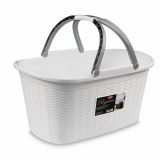 KOŠARA STEFANPLAST 58X38X29.5 CM Z ROČAJEM BELA