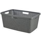 KOŠARA ZA PERILO - JUTA, 46L, 59X26X39 CM, TEMNO SIVA