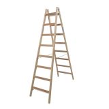 PROSTOSTOJEČA LESTEV KRAUSE 8 STOPNIČNA LESENA