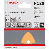 SAMOPRITRDILNI BRUSNI DISK ZA DELTA BRUSILNIKE BOSCH 93 MM K120 6 LUKENJ RUMENA BARVA ZA LES