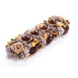 NAMIZNA DEKORACIJA GLOSSTYLE ADVENTNA DEKORACIJA 44 CM 4 KOZARČKI, ZLATE ROŽICE