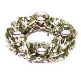 VENČEK GLOSSTYLE ADVENTNI BELI NARAVNI 32X32X8 CM 4 K.