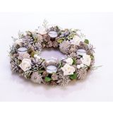 VENČEK GLOSSTYLE ADVENTNI FI 33 CM S 4 KOZARČKI IN ROŽAMI