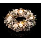 VENČEK GLOSSTYLE ADVENTNI FI 33 CM S 4 KOZARČKI IN ROŽAMI