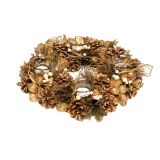 VENČEK GLOSSTYLE ADVENTNI ZLATI NARAVNI 34X34X8.5 CM 4 K