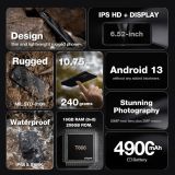 AGM ODPORNI PAMETNI TELEFON H6 4G 8+8GB/256GB DS ANDROID 13, KAMERA 50MP DUAL AI - ČRN