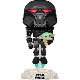AKCIJSKA FIGURA FUNKO POP SW THE MANDALORIAN DARK TROOPER WITH GROGU