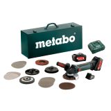 BATERIJSKI KOTNI BRUSILNIK METABO W 18 LTX 125 QUICK INOX SET