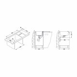 ALGRANIT POMIVALNO KORITO ALVEUS CUBO 30, A23 CREAM 780X500 MM