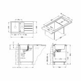 ALGRANIT POMIVALNO KORITO ALVEUS CUBO 70, A23 CREAM 980X500 MM