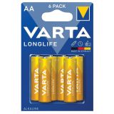 ALKALNI BATERIJSKI VLOŽEK VARTA LR06 LONGLIFE AA 6/1