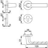 ALU KLJUKA ZA VRATA HOPPE HAMBURG Z ROZETO F1 CILINDER