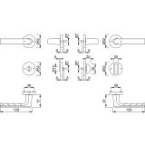 ALU KLJUKA ZA VRATA HOPPE HAMBURG Z ROZETO WC F1
