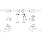 ALU KLJUKA ZA VRATA HOPPE IBIZA Z ROZETO WC F1