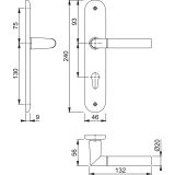 ALU KLJUKA ZA VRATA HOPPE LECCE S ŠČITOM CILINDER F49-F9-2