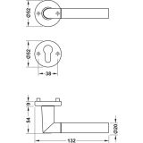 ALU KLJUKA ZA VRATA HOPPE LECCE Z ROZETO KLJUČ F49-F9-2