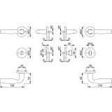 ALU KLJUKA ZA VRATA HOPPE MILOS Z ROZETO WC F94-1
