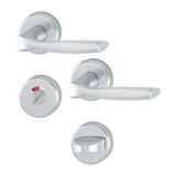 ALU KLJUKA ZA VRATA HOPPE MILANO Z ROZETO WC F-1