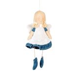 OKRASEK ZA JELKO GLOSSTYLE ANGEL MODRI 20 CM TEKSTILNI