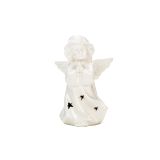 PRAZNIČNA FIGURA GLOSSTYLE ANGEL Z LED LUČKO 13X9X19 CM