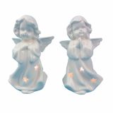 PRAZNIČNA FIGURA GLOSSTYLE ANGEL Z LED LUČKO 13X9X19 CM