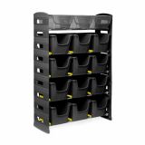 ARHIVSKI REGAL PVC, 80X32X115 CM ČRN S 15 ZABOJI