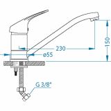 ARMATURA ZA KORITO ALVEUS AM 50 G55-BEIGE