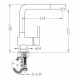 PIPA KUHINJSKA ALVEUS STOJEČA, 2 CEVI, S PRHO AZETA-P
