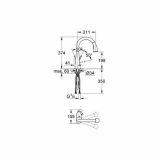 ARMATURA ZA KORITO GROHE ZEDRA STOJEČA 2 CEVI IZVLEČNA