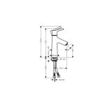 ARMATURA ZA UMIVALNIK HANSGROHE TALIS-S 100, POVIŠANA ZGORNJI DEL SIFONA