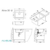 GRANITAL POMIVALNO KORITO ALVEUS ATROX 30, BEIGE G55 590X500 MM