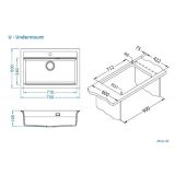 GRANITAL POMIVALNO KORITO ALVEUS ATROX 40, BEIGE G55 790X500 MM