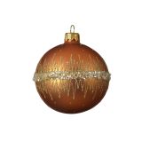 STEKLENA BUNKA BAKRENA Z DEKORJEM, FI 80 MM