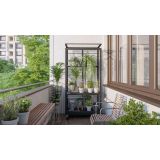 BALKONSKI RASTLINJAK VITAVIA POLIS 350 ESG, ČRNA KOLESA