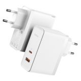 BASEUS HIŠNI POLNILEC 220V GAN 5 PRO FAST CHARGE 100W VHOD 1X USB A IN 1X TYPE C S KABLOM TYPE C - ORIGINAL (EU BLISTER) BEL