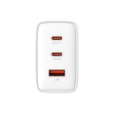 BASEUS HIŠNI POLNILEC 220V GAN CUBE PRO FAST CHARGE 65W VHOD 1X USB A IN 2X TYPE C - ORIGINAL (EU BLISTER) BEL
